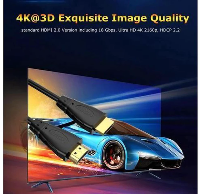 Alt view image 14 of 14 - AOMOPROING HDMI 2.0 Cable 8FT 5-Pack, 4K@60Hz UHD, High Speed HDMI Cable Male to Male Adapter for ARC & CL3 Rated | for Soundbar, Laptop, Monitor, PS5, PS4, Xbox One, Fire TV, etc