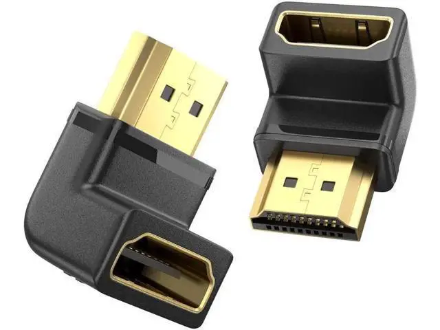 Alt view image 7 of 12 - AOMOPROING 8K HDMI Extension Adapter, 2 Pack 90 Degree Right Angle HDMI 2.1 Male to Female Extender Adapter, Support 8K@60Hz, 4K@144Hz, 2K@240Hz, HDR, eARC for Roku, PS4, PS5, HDTV, Xbox