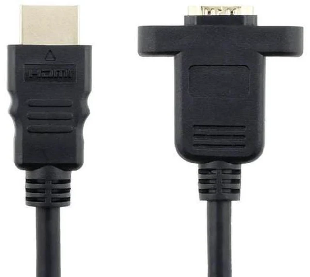 Alt view image 11 of 14 - AOMOPROING HDMI Extension Cable High Speed HDMI Male to Female Extension Wire Cord HDMI Extender w/Screw Nut for Panel Mount - Gold Plated Plugs, Black (5FT)