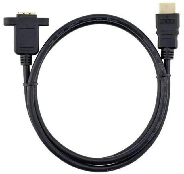 Alt view image 14 of 14 - AOMOPROING HDMI Extension Cable High Speed HDMI Male to Female Extension Wire Cord HDMI Extender w/Screw Nut for Panel Mount - Gold Plated Plugs, Black (5FT)