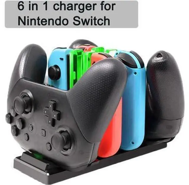 Alt view image 7 of 12 - 6 In 1 Charger Dock for Nintendo Switch Joy-Con Controllers and Pro Con,Controller Charging Dock for Nintendo Switch