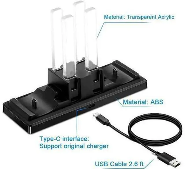 Alt view image 8 of 12 - 6 In 1 Charger Dock for Nintendo Switch Joy-Con Controllers and Pro Con,Controller Charging Dock for Nintendo Switch
