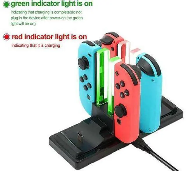 Alt view image 9 of 12 - 6 In 1 Charger Dock for Nintendo Switch Joy-Con Controllers and Pro Con,Controller Charging Dock for Nintendo Switch
