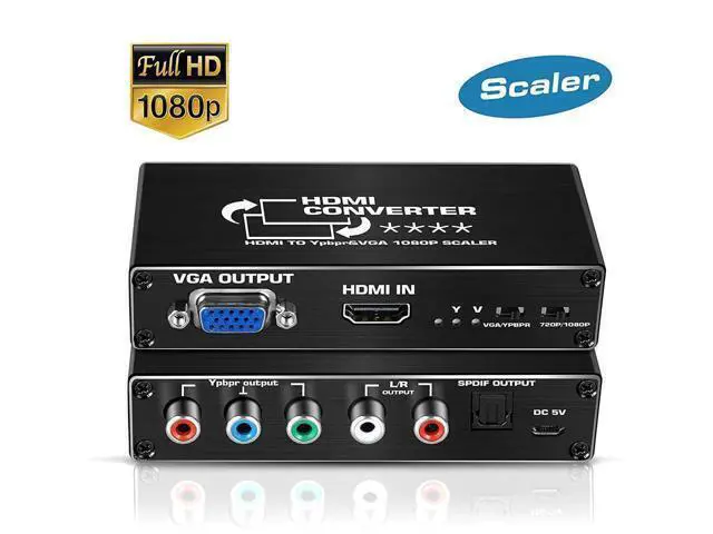 Alt view image 8 of 14 - HDMI to Component Converter 1080P HDMI to YPbPr/VGA, HDMI to RGB Converter, HDMI in Component Out Converter with SPDIF Output for MacBook TV Blu-Ray DVD PS4 DVD, PSP, Xbox 360