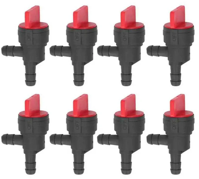 Alt view image 3 of 4 - 8Pcs 1/4in Fuel Cut Off Valve 90 Degree Shut Off Valve Straight Gas Valve for for Oregon for MTD for