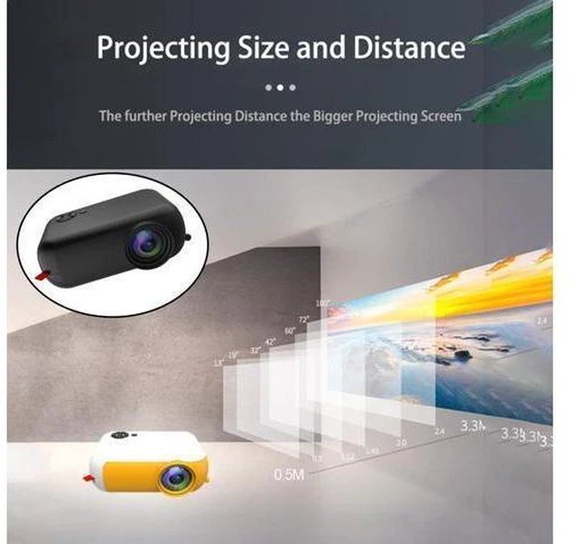 Alt view image 12 of 14 - Mini Projector 1080P Home Theater Cinema Kids Gift Remote Control Black