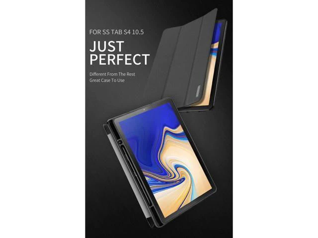 Alt view image 10 of 12 - Case for Samsung Galaxy Tab S4 10.5 Inch 2018 Tablet Model SM-T830 T835 T837 Cover with S Pen Holder Auto Sleep Wake