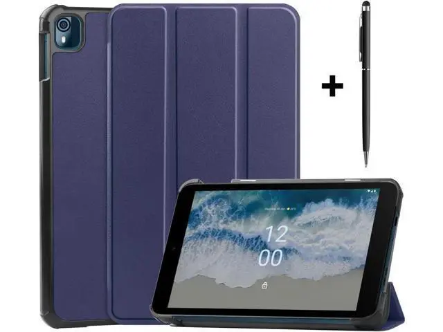 Alt view image 8 of 14 - Nokia T10 Tablet Case 8.0 Inch 2022, Trifold Slim Smart Stand Cover Hard Shell for 8.0" Nokia Tablet T10 2022 Release with Universal Stylus Pen Blue