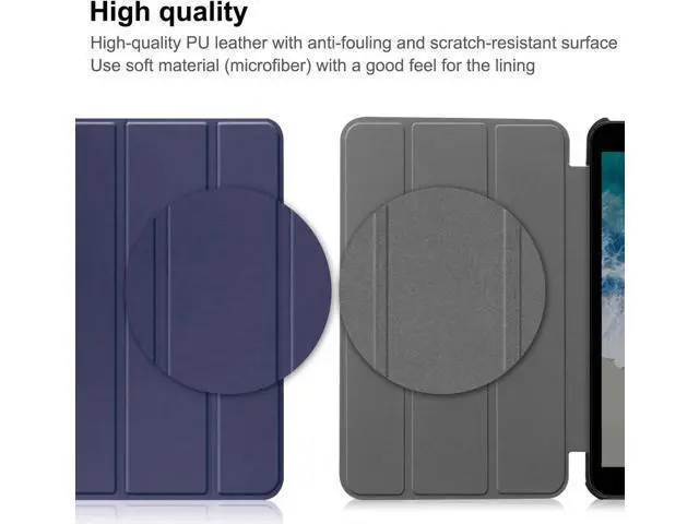 Alt view image 14 of 14 - Nokia T10 Tablet Case 8.0 Inch 2022, Trifold Slim Smart Stand Cover Hard Shell for 8.0" Nokia Tablet T10 2022 Release with Universal Stylus Pen Blue