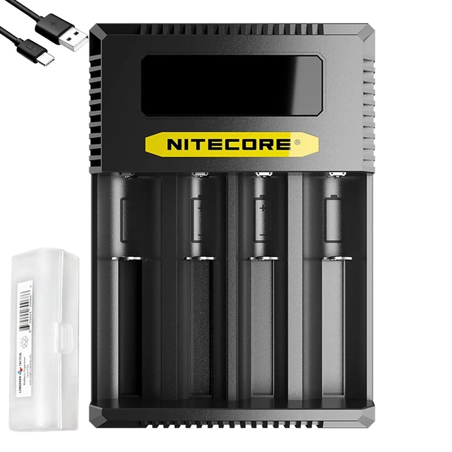 Alt view image 8 of 14 - Ci4 Four Bay Universal Battery Charger Support 16340 14500 18650 21700 Lithium Ion AA AAA Ni-MH Ni-CD, USB QC PD with Lumentac Battery Organizer