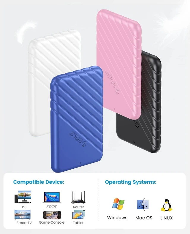 Alt view image 11 of 14 - 2.5 inch External Hard Drive Enclosure USB 3.0 to SATA III for 7mm and 9.5mm SATA HDD SSD 25PW1-U3 + 2189U3