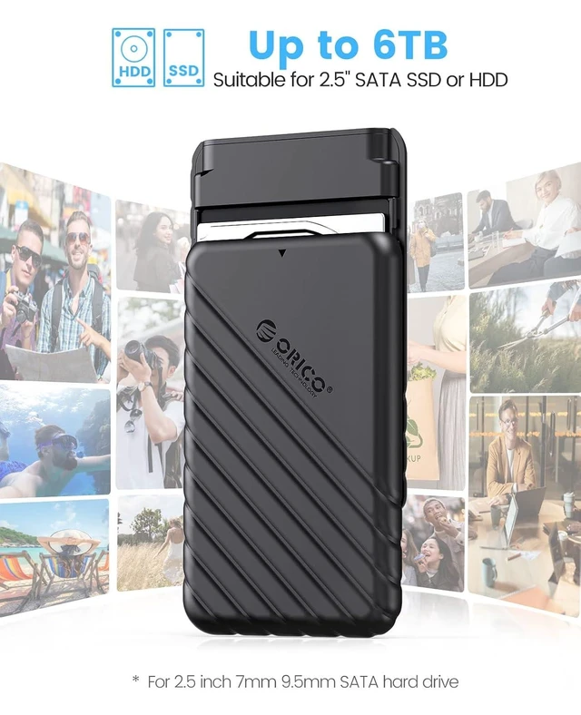 Alt view image 12 of 14 - 2.5 inch External Hard Drive Enclosure USB 3.0 to SATA III for 7mm and 9.5mm SATA HDD SSD 25PW1-U3 + 2189U3