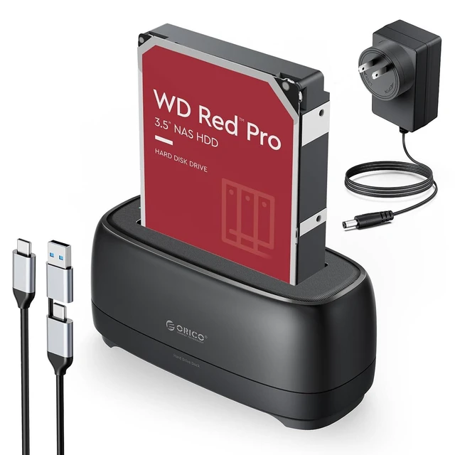 Alt view image 8 of 14 - Hard Drive Docking Station for USB C 2.5/3.5 SSD HDD SATA I II III External Hard Drive Dock 22TB 2 in-1 Type C to USB A Cable (DD18C3)