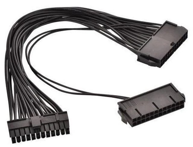 Alt view image 4 of 6 - 24 Pin Main Second Dual PSU ATX Power Supply Motherboard Adapter Cable