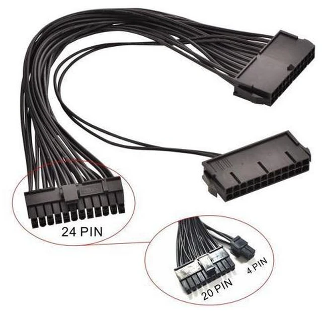 Alt view image 5 of 6 - 24 Pin Main Second Dual PSU ATX Power Supply Motherboard Adapter Cable