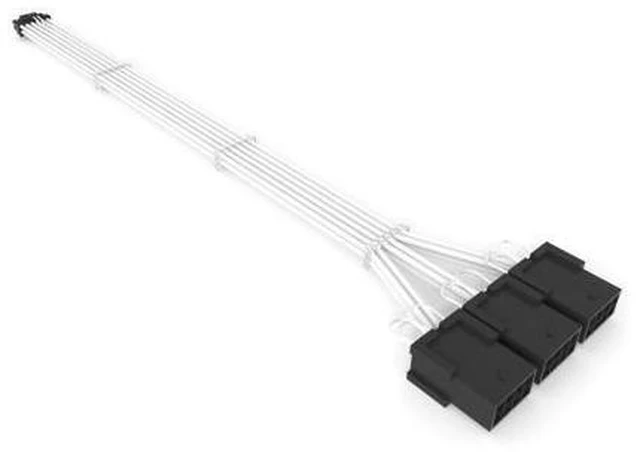 Alt view image 7 of 12 - 16Pin to 3 * 8(6+2) Pin PCIE GPU Cables Sleeved PSU Extension Cable Mini 12+4 Pin Connector Graphics Card Power Supply RTX 3090Ti 16AWG White