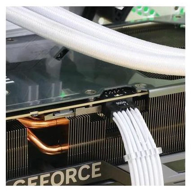 Alt view image 12 of 12 - 16Pin to 3 * 8(6+2) Pin PCIE GPU Cables Sleeved PSU Extension Cable Mini 12+4 Pin Connector Graphics Card Power Supply RTX 3090Ti 16AWG White