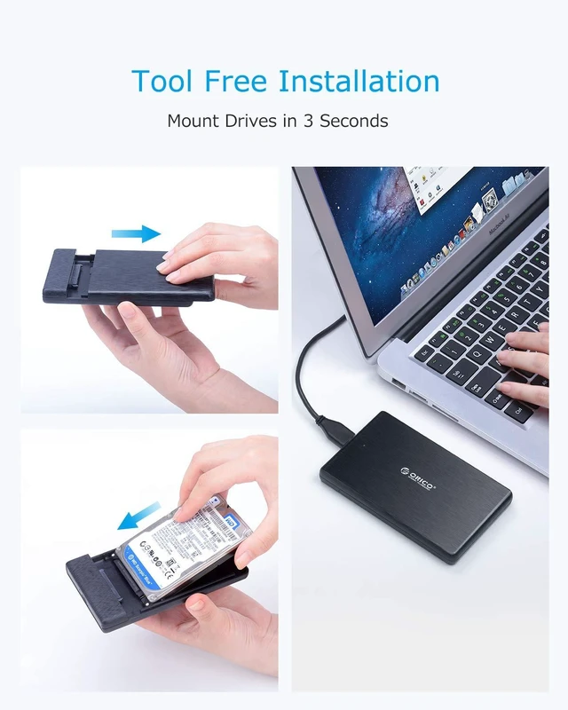 Alt view image 14 of 14 - 2.5 inch External Hard Drive Enclosure USB 3.0 to SATA III for 7mm and 9.5mm SATA HDD SSD 25PW1-U3 + 2189U3