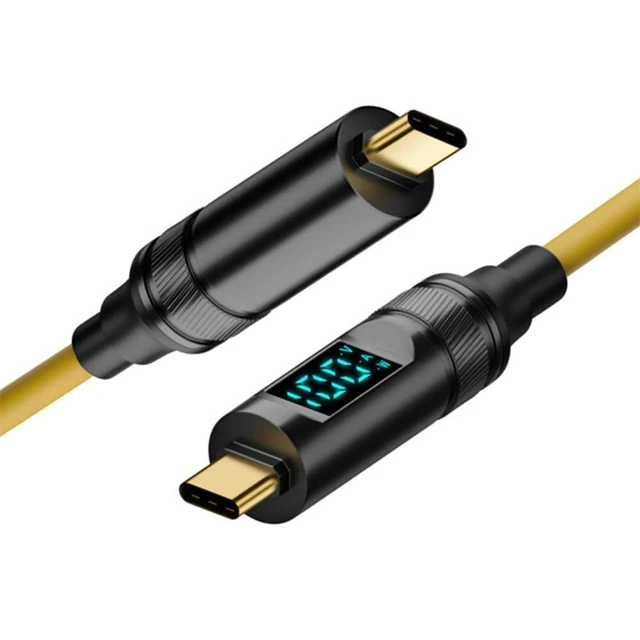 Alt view image 8 of 14 - Cable Smart LED Display USB-C USB4 Cable 20Gbps 100W 8K for Laptop Disk PhoneType-C Male to Male Cable Power & Data (100CM)