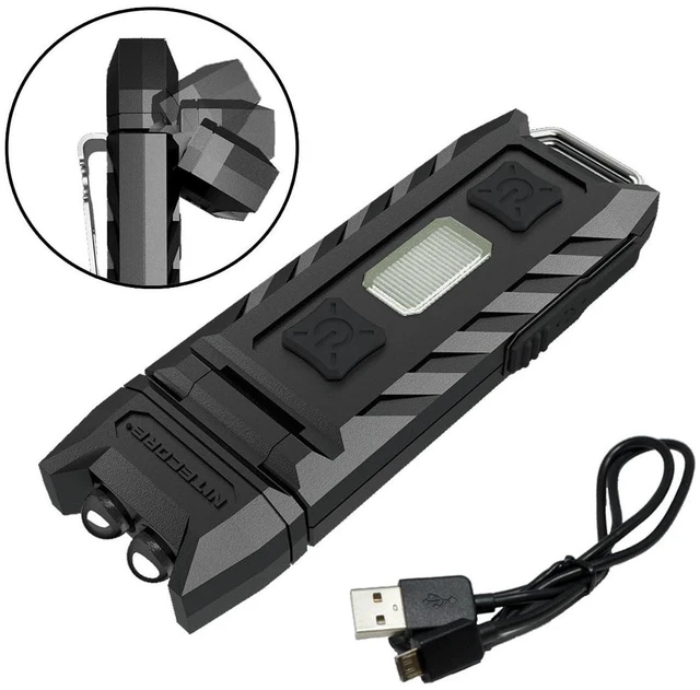 Alt view image 9 of 14 - Thumb 85 Lumens USB Rechargeable White & Red LED Keychain Light - Tiltable Work Light with Clip and a LumenTac USB Charging Cable