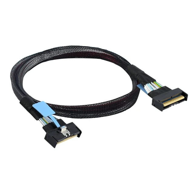 Alt view image 14 of 14 - PCI-E 5.0 Mini Cool Edge IO MCIO STR SFF-8654 PCI-E Slimline SAS 8i 74Pin Male to SFF-8654 SAS 4.0 74Pin Male SFF-8654 Extender Cable 50cm