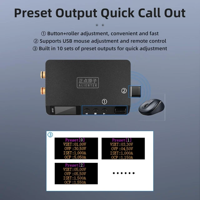 Alt view image 14 of 14 - DP100 DC Power Supply Variable, 30V 5A Bench Supply, Adjustable Regulated Digits Display Mini Portable Lab Voltage Regulator Switch 100W (DP100-1)