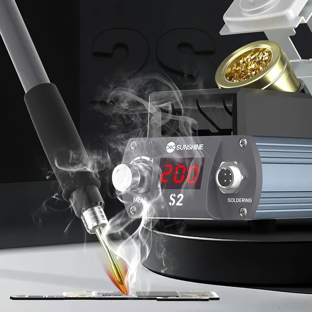 Alt view image 10 of 14 - S2 210 Precision Soldering Station Support C210 Iron Tip Large Solder Joints Quickly Heating Welding Station