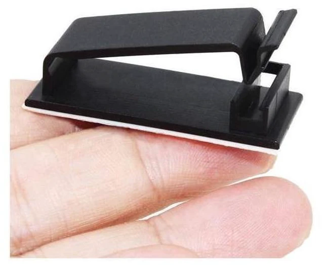 Alt view image 9 of 14 - 50Pcs Self Adhesive Cable Management Clips Cable Organizers Wire Clips Cord Holder for TV PC Ethernet Cable under Desk Home Office Outdoor