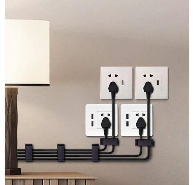 Alt view image 12 of 14 - 50Pcs Self Adhesive Cable Management Clips Cable Organizers Wire Clips Cord Holder for TV PC Ethernet Cable under Desk Home Office Outdoor