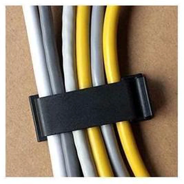 Alt view image 13 of 14 - 50Pcs Self Adhesive Cable Management Clips Cable Organizers Wire Clips Cord Holder for TV PC Ethernet Cable under Desk Home Office Outdoor