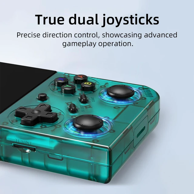Alt view image 10 of 14 - RG35XX Pro Handheld Game Consoles RG35XXPro Retro Gaming Console with 64GB Card 4353 Games Video Game Console Pocket Arcade Support 30+ Simulators WiFi Bluetooth HD Output Transparent Teal