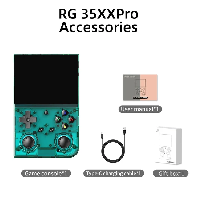 Alt view image 14 of 14 - RG35XX Pro Handheld Game Consoles RG35XXPro Retro Gaming Console with 64GB Card 4353 Games Video Game Console Pocket Arcade Support 30+ Simulators WiFi Bluetooth HD Output Transparent Teal