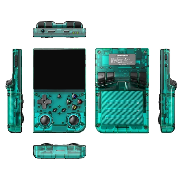 Alt view image 13 of 14 - RG35XX Pro Handheld Game Consoles RG35XXPro Retro Gaming Console with 64GB Card 4353 Games Video Game Console Pocket Arcade Support 30+ Simulators WiFi Bluetooth HD Output Transparent Teal