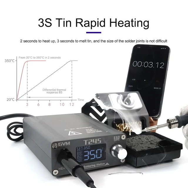Alt view image 10 of 14 - GVM T245 Soldering Station Warming Automatic Sleep 2S Mobile Phone Repair Constant Temperature 130W Soldering Station