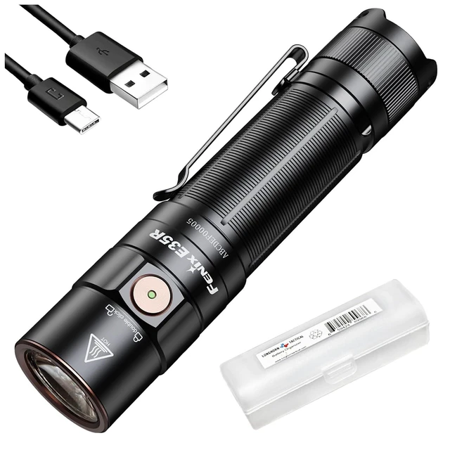 Alt view image 8 of 14 - E35R EDC Flashlight, 3100 Lumens USB-C Rechargeable High Lumen Performance Flashlight with LumenTac Organizer (Black)