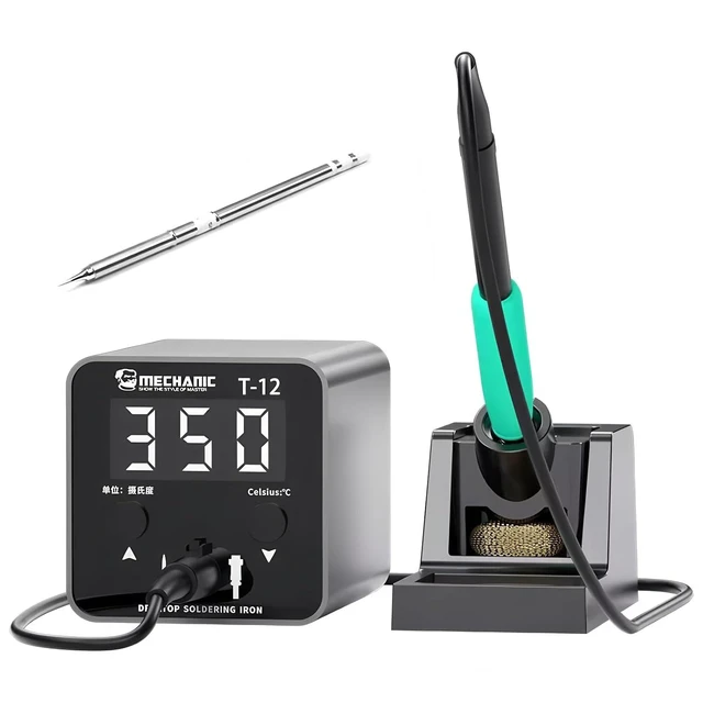 Alt view image 8 of 14 - T 12 Desktop Soldering Iron with LED Digital Display Screen Precise Temperature Control Soldering Station Repair Tools