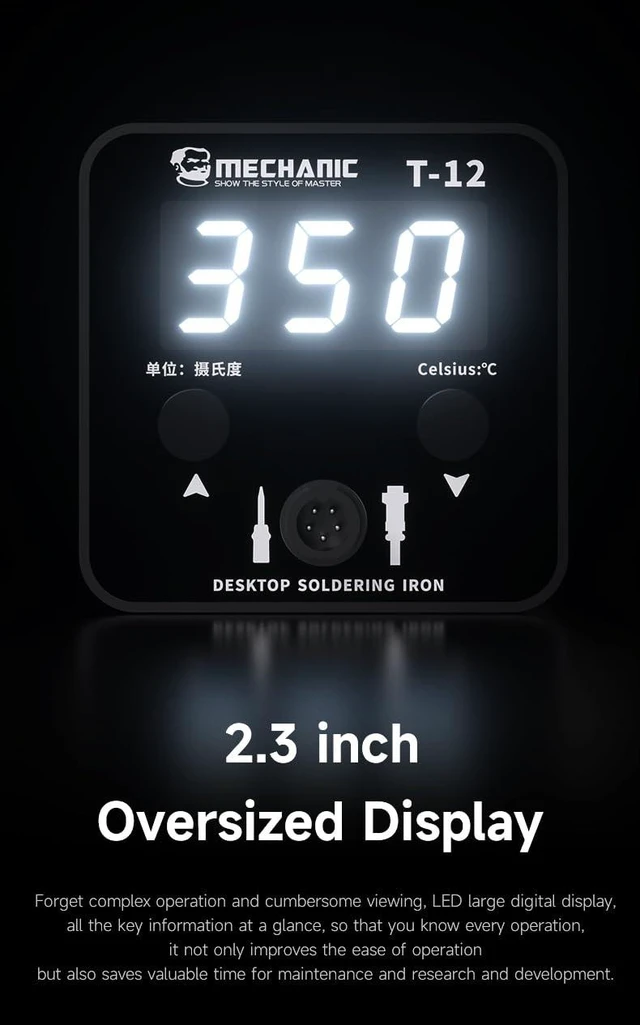 Alt view image 11 of 14 - T 12 Desktop Soldering Iron with LED Digital Display Screen Precise Temperature Control Soldering Station Repair Tools