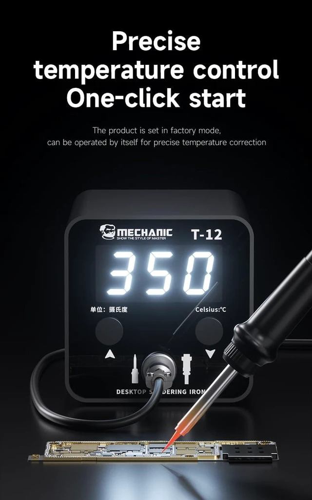 Alt view image 14 of 14 - T 12 Desktop Soldering Iron with LED Digital Display Screen Precise Temperature Control Soldering Station Repair Tools