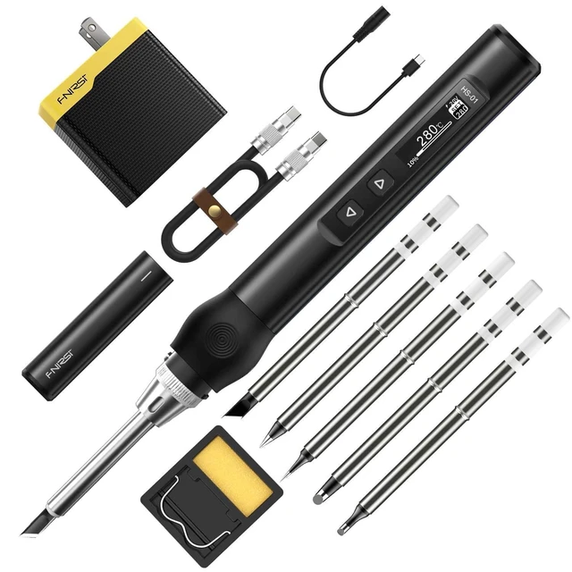 Alt view image 7 of 12 - Soldering Iron Kit, DC/PD(96W/65W) Mini Digital Soldering Iron, 180-780 Fast Heating, 6 Soldering Tips, Digital OLED Screen Display, Auto Sleep (With Power Adapter)