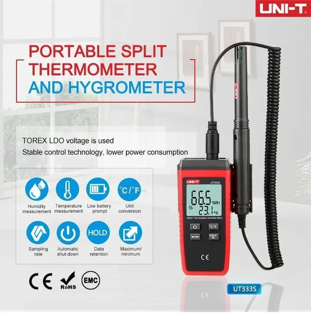 Alt view image 9 of 14 - UT333S Handheld Temperature and Humidity Meter Digital Industrial air Temperature and Humidity Detector(UT333S)