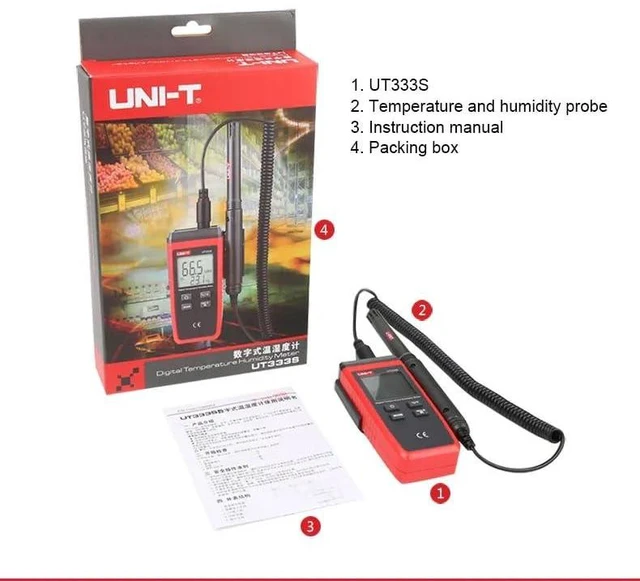 Alt view image 14 of 14 - UT333S Handheld Temperature and Humidity Meter Digital Industrial air Temperature and Humidity Detector(UT333S)