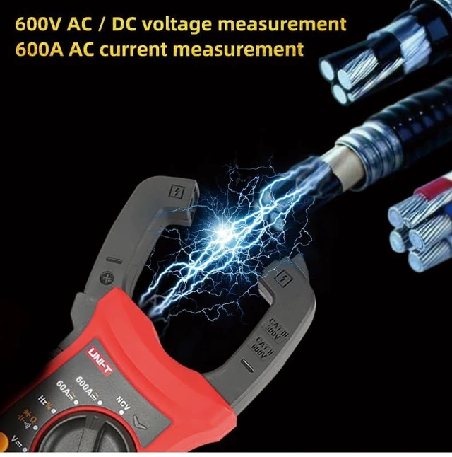 Alt view image 11 of 14 - Multimeter clamp Meter UT201R/UT202R/UT203R/UT204R/UT202F AC/DC 400/600A Digital Ammeter clamp Meter DC AC for Measuring Ammeter Voltmeter Ohm Tester(UT201R)