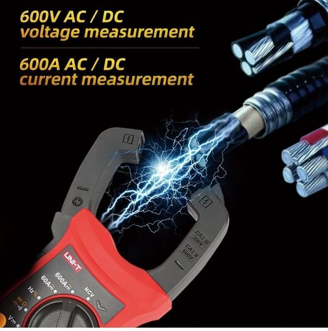 Alt view image 11 of 14 - Multimeter clamp Meter UT201R/UT202R/UT203R/UT204R/UT202F AC/DC 400/600A Digital Ammeter clamp Meter DC AC for Measuring Ammeter Voltmeter Ohm Tester(UT202R)