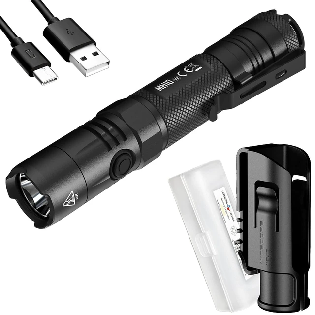 Alt view image 8 of 14 - MH10 v2 Rechargeable Flashlight, 1200 Lumen LED USB-C Fast Charging Side Switch Compact for EDC Pocket Carry with LumenTac Organizer
