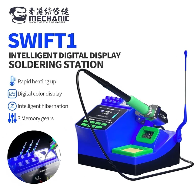 Alt view image 10 of 14 - Swift 1 Soldering Station Compatible Soldering Iron Tip C210 245 115 Handle Lead-Free Electronic Welding Rework Station(Swift 1-C210+1Tip)