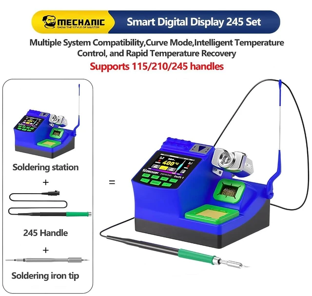 Alt view image 9 of 14 - Swift 1 Soldering Station Compatible Soldering Iron Tip C210 245 115 Handle Lead-Free Electronic Welding Rework Station(Swift 1-C245+1Tip)
