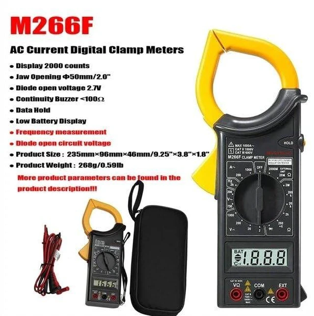 Alt view image 11 of 12 - M266 M266C M266F Digital Clamp Meter Current Pliers Voltage Circuit Tester Pincers Multimeter Homeheld Professional Electrical Tool(M266F)