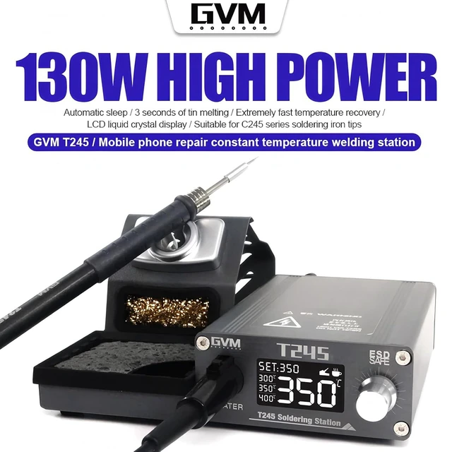 Alt view image 9 of 14 - GVM T245 Soldering Station Warming Automatic Sleep 2S Mobile Phone Repair Constant Temperature 130W Soldering Station