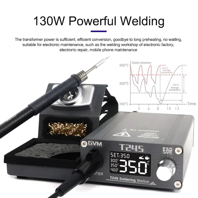 Alt view image 12 of 14 - GVM T245 Soldering Station Warming Automatic Sleep 2S Mobile Phone Repair Constant Temperature 130W Soldering Station
