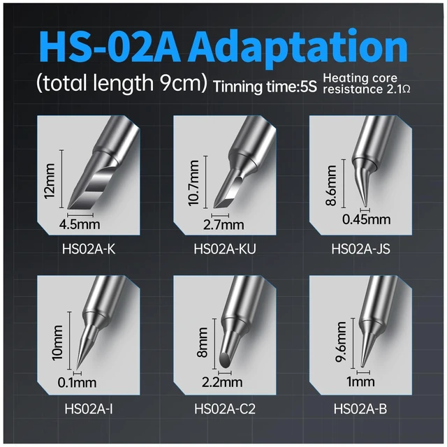 Alt view image 9 of 14 - F245 Soldering Iron Tips for HS02A DWS200, F245-K, KU, JS, I, C2, B Replacement Tips, Constant Temperature Solder Iron Head